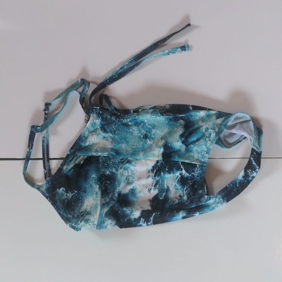 TORRID blue & white  "Blue Ocean" corset swimsuit, sz 0 / 12 (sold out) slimming - Picture 15 of 16